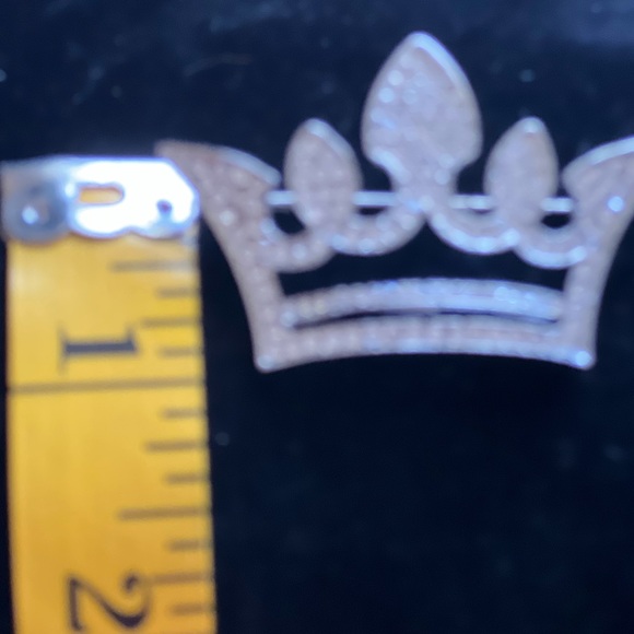 💐🔵Crown Silver Rhinestone Large Pin - Picture 4 of 7